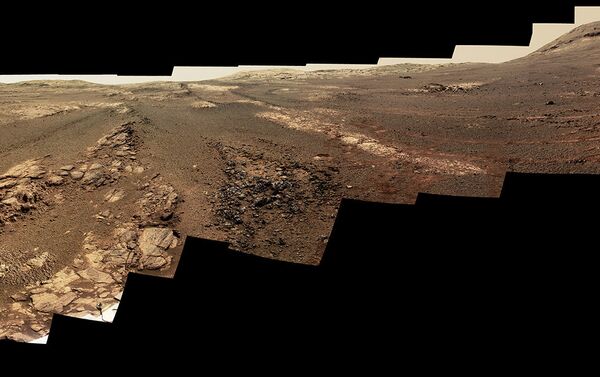 Versão modificada do panorama de Marte feita a partir das imagens tiradas pela sonda Opportunity da NASA - Sputnik Brasil