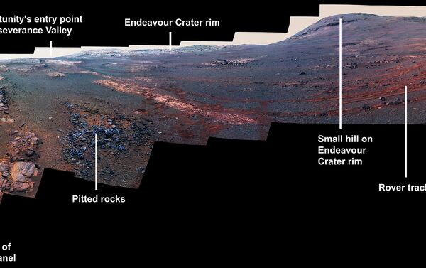 Panorama feito das imagens tiradas pela sonda Opportunity da NASA - Sputnik Brasil