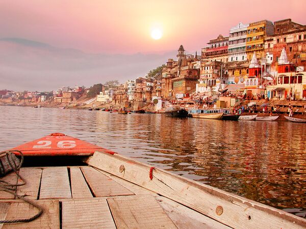 Pôr do sol no rio Ganges – um dos principais rios do subcontinente Indiano, e é um dos vinte maiores do mundo - Sputnik Brasil