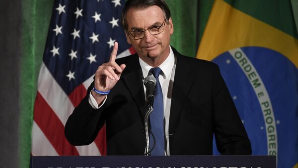 Presidente Bolsonaro discursa na Câmara de Comércio em Washington, 18 de março de 2019   - Sputnik Brasil