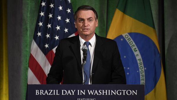 Presidente Bolsonaro discursa na Câmara de Comércio em Washington, 18 de março de 2019 - Sputnik Brasil