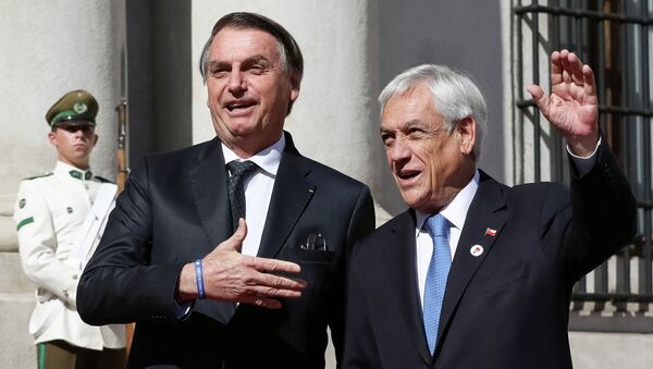 Jair Bolsonaro e Sebastián Piñera - Sputnik Brasil