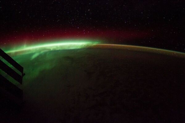 Foto de aurora boreal feita a partir da Estação Espacial Internacional - Sputnik Brasil