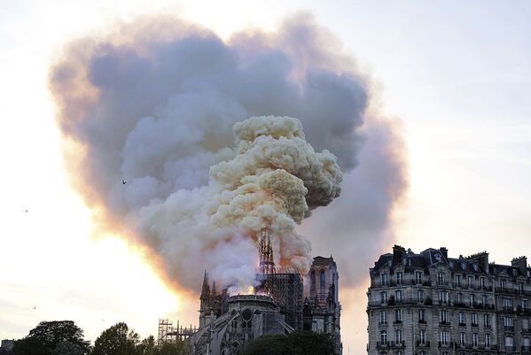 Fumaça paira sobre a Catedral de Notre-Dame de Paris - Sputnik Brasil