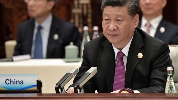 Presidente chinês, Xi Jinping, durante reunião da cúpula da Iniciativa Cinturão e Rota - Sputnik Brasil