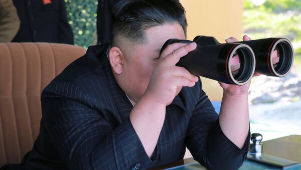 Kim Jong-un assistido o lançamento de mísseis norte-coreanos, 9 de maio de 2019 - Sputnik Brasil
