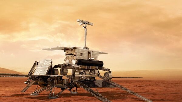 Modelo do rover ExoMars a ser usado pela Agência Espacial Europeia para perfurar o Planeta Vermelho em 2020 (imagem de arquivo) - Sputnik Brasil