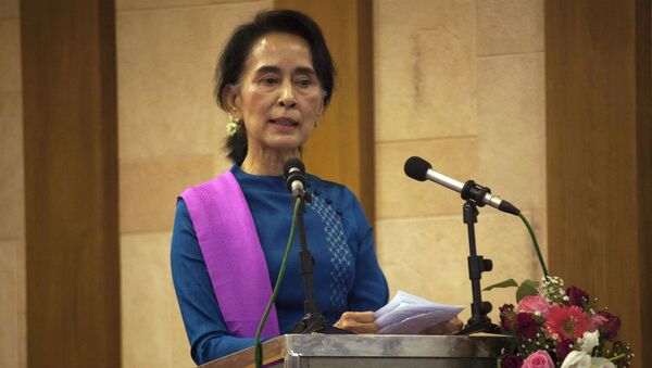 Aung San Suu Kyi, Prêmio Nobel da Paz em 1991 e líder da oposição de Mianmar. - Sputnik Brasil