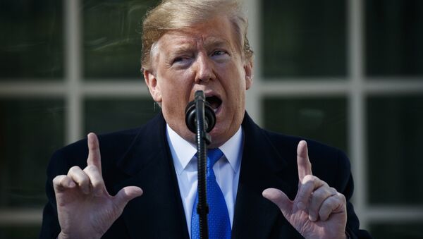 President Donald Trump speaks during an event in the Rose Garden at the White House to declare a national emergency in order to build a wall along the southern border, Friday, Feb. 15, 2019, in Washington - Sputnik Brasil