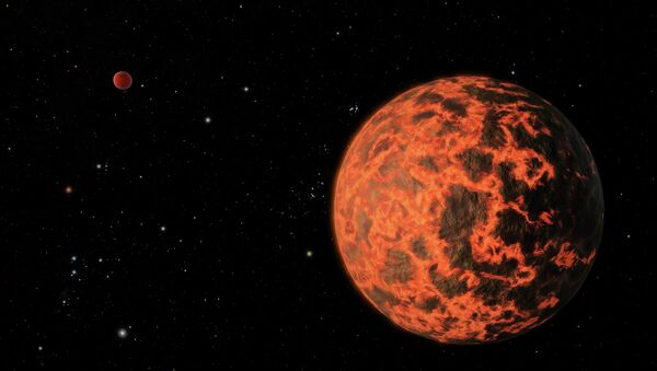 Imagem artística de exoplaneta extremamente quente - Sputnik Brasil
