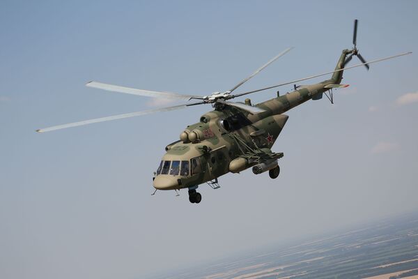 Helicóptero Mi-8AMTSh durante manobras aéreas táticas da aviação tático-operacional na região russa de Krasnodar (foto de arquivo) - Sputnik Brasil
