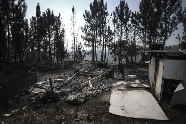 Ruínas de armazém após incêndio em Relva, no centro de Portugal, 21 de julho de 2019 - Sputnik Brasil