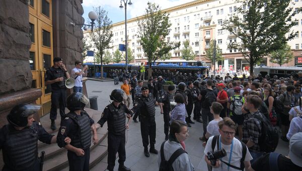 Ação de protesto em Moscou - Sputnik Brasil