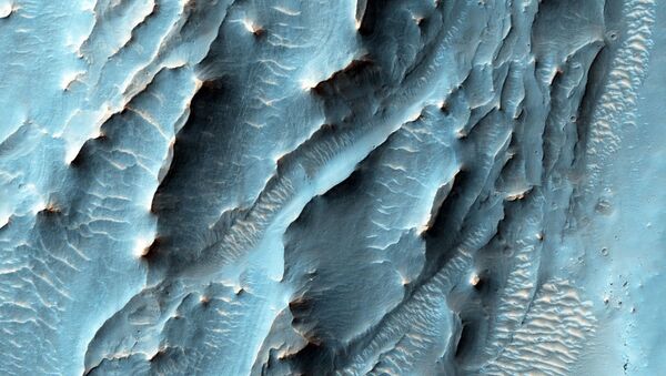 Imagem de texturas estranhas na cratera Gale em Marte - Sputnik Brasil