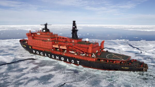 Quebra-gelo da Rússia no oceano Ártico - Sputnik Brasil