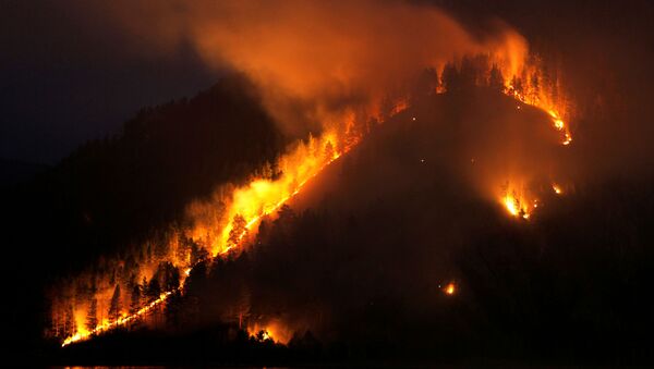 Incêndio florestal no distrito de Taiga, perto da cidade siberiana de Krasnoyarsk (arquivo) - Sputnik Brasil