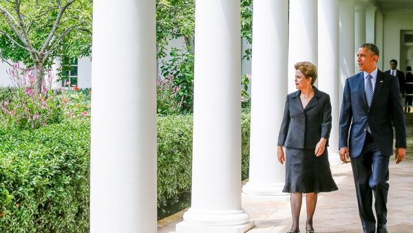 A presidenta do Brasil, Dilma Rousseff, e o presidente dos EUA, Barack Obama - Sputnik Brasil