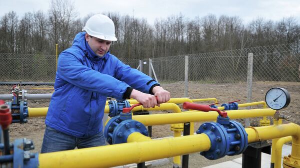 Unidade compressora de gás natural russo, na Ucrânia - Sputnik Brasil
