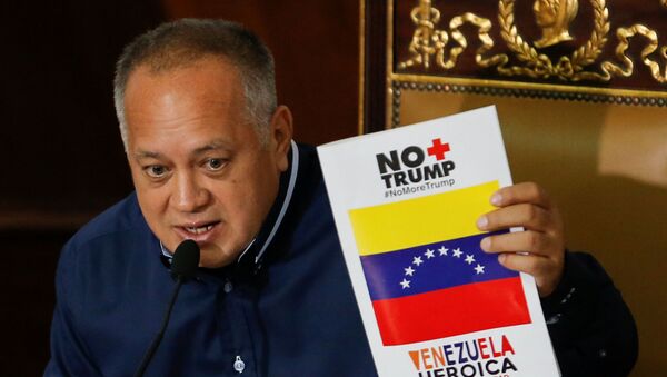 Presidente da Assembleia Constituinte da Venezuela, Diosdado Cabello, durante sessão em Caracas - Sputnik Brasil