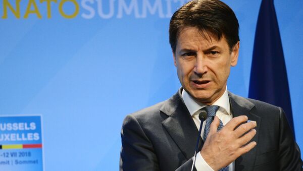 Prime Minister of Italy Giuseppe Conte at the NATO summit of heads of state and government, Brussels - Sputnik Brasil