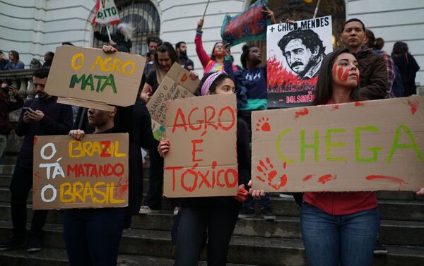 Ato em defesa da Amazônia no Rio de Janeiro. - Sputnik Brasil