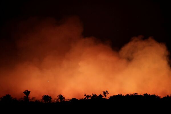 Fumaça ganha tom vermelho das chamas que se alastram pela Amazônia - Sputnik Brasil