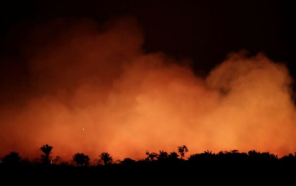 Fumaça ganha tom vermelho das chamas que se alastram pela Amazônia - Sputnik Brasil