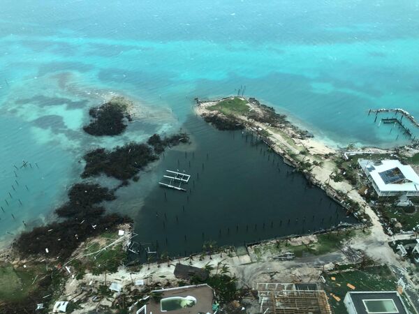Vista aérea da devastação depois que o furacão Dorian atingiu as Ilhas de Ábaco nas Bahamas, 3 de setembro de 2019 - Sputnik Brasil