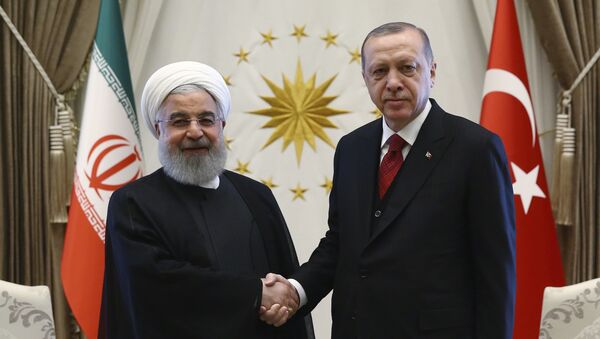 Recep Tayyip Erdogan e Hassan Rouhani - Sputnik Brasil