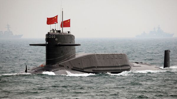 Submarino nuclear chinês durante celebração do 60º aniversário da República Popular da China (RPC) - Sputnik Brasil