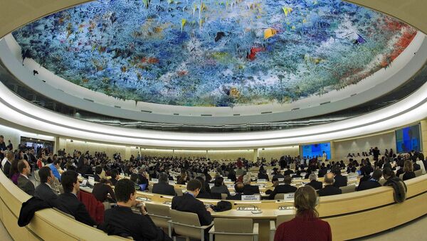 Visão geral durante abertura de sessão comemorativa do Conselho de Direitos Humanos da ONU comemorando o 60º aniversário de adoção da Declaração Universal dos Direitos Humanos, em Genebra, Suiça, em 12 de dezembro de 2008. - Sputnik Brasil
