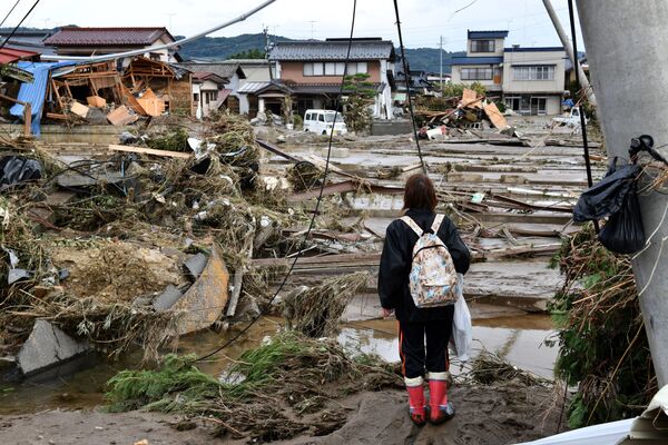 Consequências do tufão Hagibis na cidade de Nagano, Japão - Sputnik Brasil