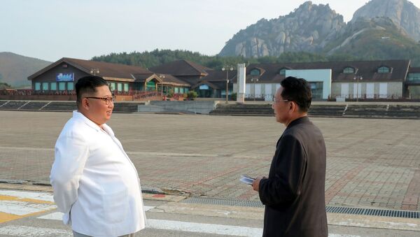 Kim Jong-un inspeciona a área turística de Monte Kumgang, na Coreia do Norte - Sputnik Brasil
