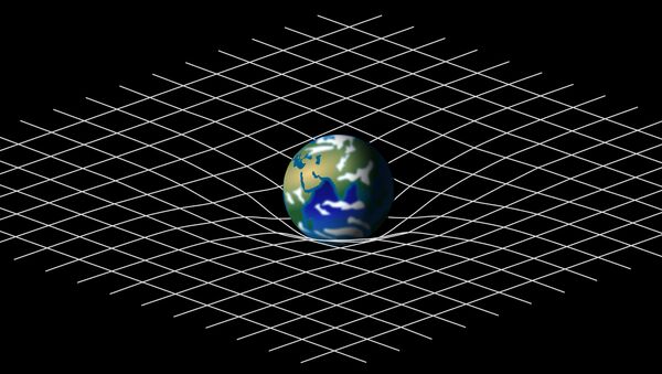 Analogia em malha da deformação do espaço-tempo causada por uma massa planetária - Sputnik Brasil