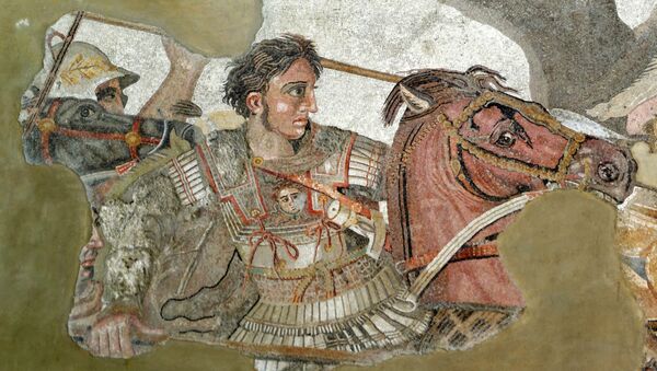Alexandre, o Grande, em um fragmento de mosaico romano de Pompeia, cópia de uma pintura grega da Antiguidade - Sputnik Brasil