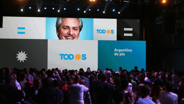 Sede eleitoral do Frente de Todos, do candidato opositor na eleição argentina Alberto Fernández, em Buenos Aires - Sputnik Brasil