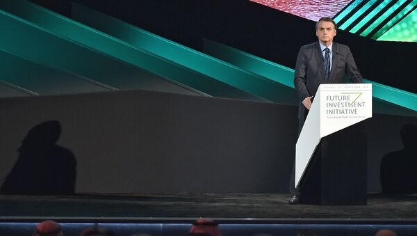 Jair Bolsonaro em evento de investidores na Arábia Saudita - Sputnik Brasil