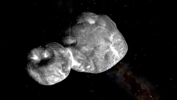 Imagem do Ultima Thule, objeto mais distante já sobrevoado por uma sonda no Sistema Solar, tirada pela sonda da NASA New Horizons, em 1º de janeiro de 2019 - Sputnik Brasil