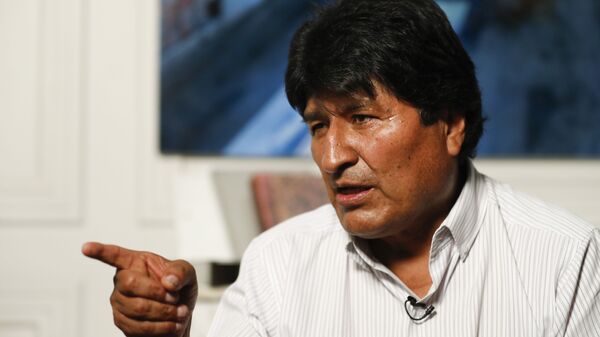 Mandatário deposto da Bolívia, Evo Morales, concede entrevista na Cidade do México, na noite do dia 14 de novembro de 2019 (foto de arquivo) - Sputnik Brasil