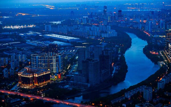 Vista para a cidade a partir da Torre Oko do Centro Internacional de Negócios de Moscou, Moscow City - Sputnik Brasil