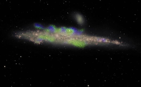 Ilustração composta da galáxia espiral NGC 4631 - Sputnik Brasil