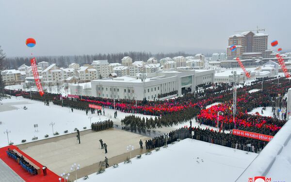 Cerimônia da inauguração da cidade de Samjiyon, na coreia do Norte, em 2 de dezembro de 2019 - Sputnik Brasil