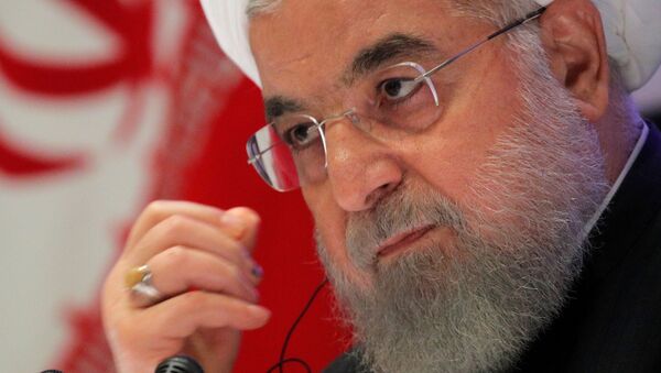 Presidente do Irã, Hassan Rouhani, durante conferência de imprensa (foto de arquivo)  - Sputnik Brasil