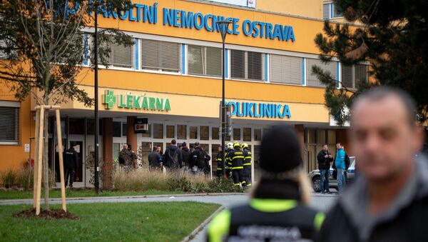 Hospital na cidade tcheca de Ostrava, no qual homem efetuou disparos e matou seis pessoas - Sputnik Brasil