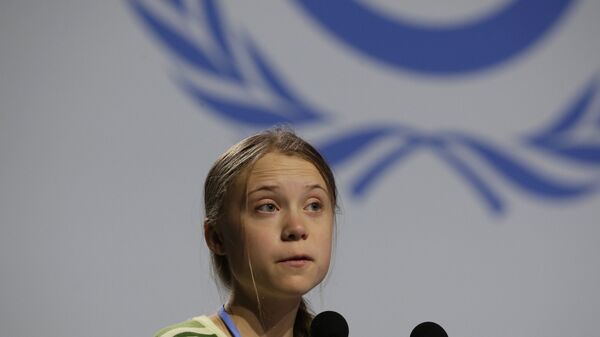 Ativista sueca Greta Thunber em conferência do clima da ONU em Madri, Espanha - Sputnik Brasil