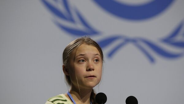 Ativista sueca Greta Thunber em conferência do clima da ONU em Madri, Espanha - Sputnik Brasil