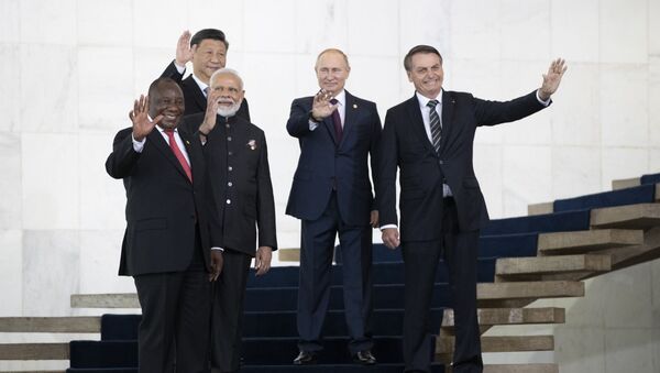 Líderes dos países membros do BRICS na cúpula do bloco em Brasília, 14 de novembro de 2019 - Sputnik Brasil