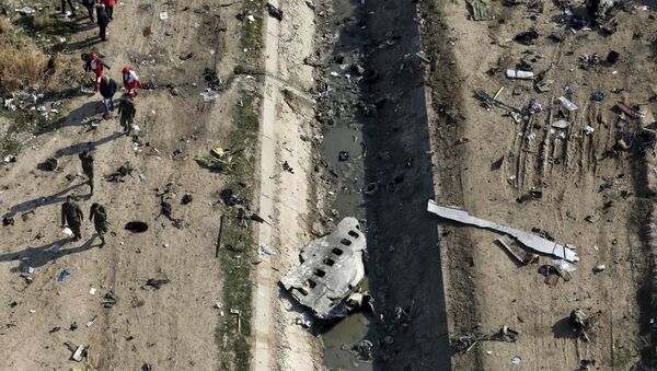 No local do acidente do Boeing 737-800, perto do Aeroporto Internacional Imã Khomeini em Teerã - Sputnik Brasil