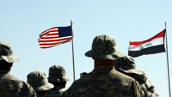 Tropas americanas durante cerimônia militar no Iraque (foto de arquivo) - Sputnik Brasil