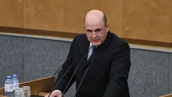 O primeiro-ministro da Rússia, Mikhail Mishustin, em discurso ao parlamento, em 16 de janeiro de 2020 - Sputnik Brasil